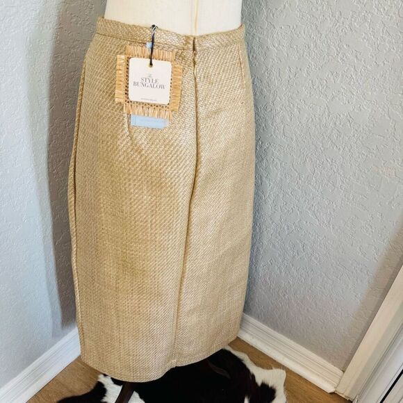 Antonio Melani The Style Bungalow Manana Raffia Midi Pencil Skirt, 12,‎ Tan NWT - Picture 9 of 15
